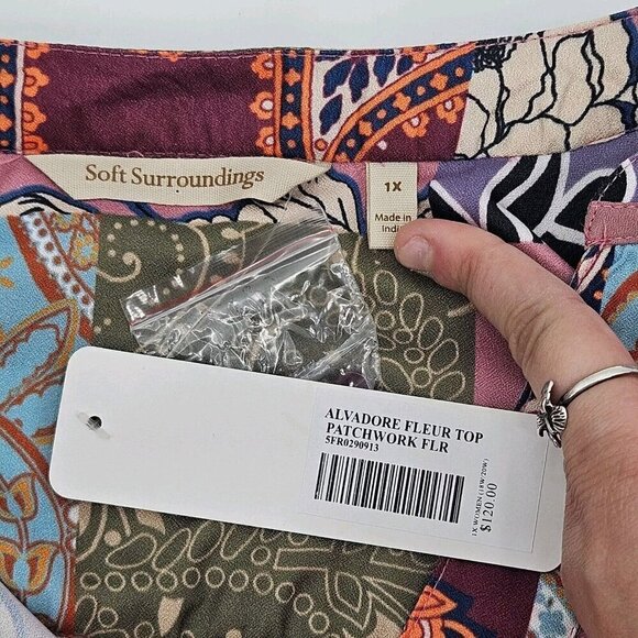 Soft Surroundings Alvadore Fleur Patchwork Tunic Top Blouse Women’s Size 1X - Picture 8 of 11